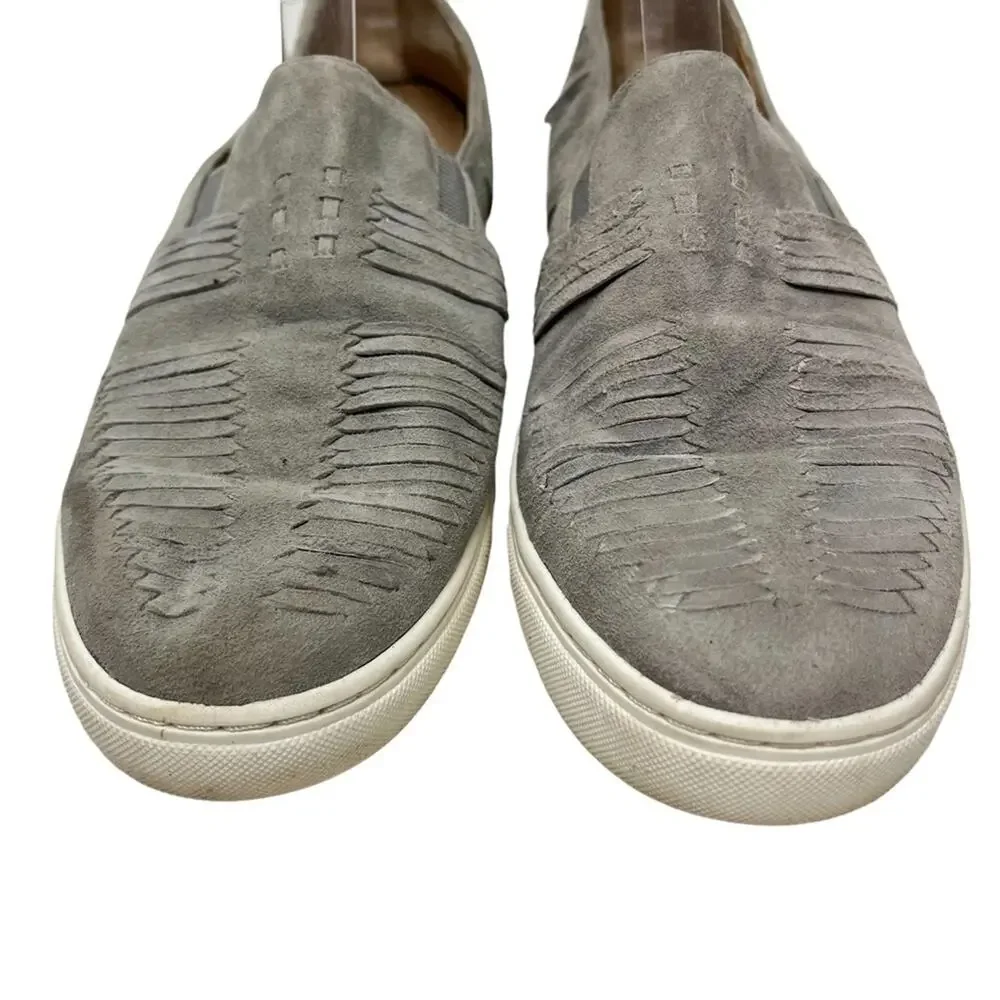 VINCE CAMUTO BEYZA Genuine Leather Gray Woven Suede Flats Loafers Shoes sz 8 M